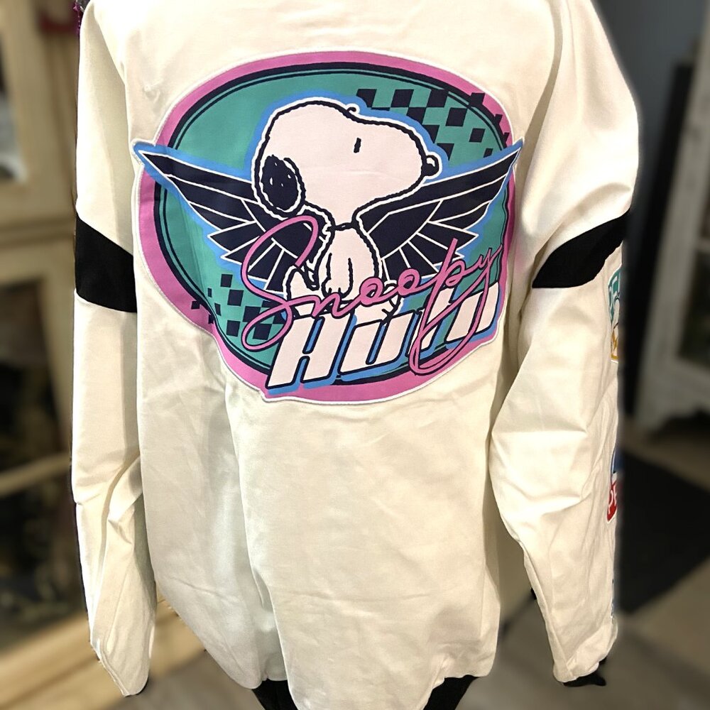 PEANUTS / SNOOPY SPEEDWAY MOTO JACKET MENS XL / WOMENS 2XL (SEE MEASUREMENTS) - Picture 2 of 9